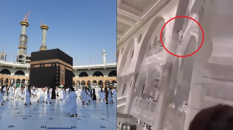 মসজিদে  হারামের ৩ তলা থেকে লাফ দিলেন যুবক